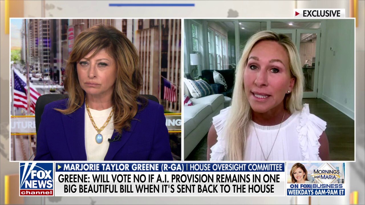 Rep. Marjorie Taylor Greene, R-Ga., joins ‘Sunday Morning Futures’ to discuss whether the government should regulate artificial intelligence, and how AI ties into President Donald Trump’s spending bill.