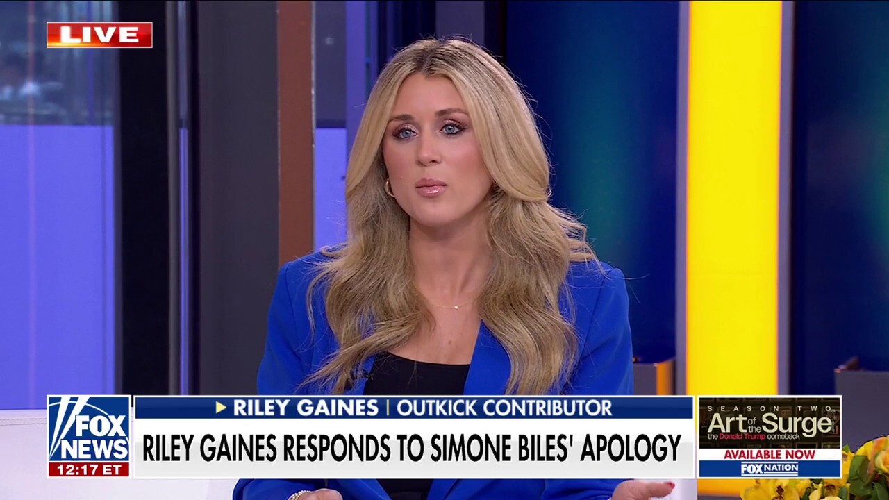 Riley Gaines joins 'Outnumbered' to discuss her clash with Olympic gold medalist Simone Biles over transgender athletes in women's sports and Simone's recent apology for personal attacks. 